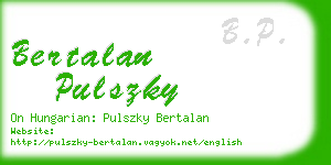 bertalan pulszky business card